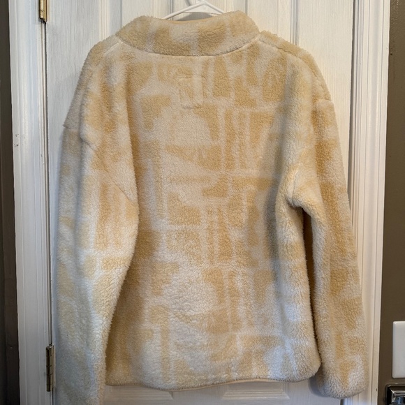 New Wave Polar Fleece Quarter Zip Pullover In Beige - M - Picture 5 of 5